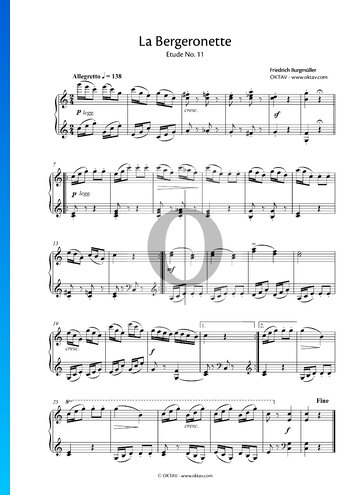 La Bergeronette, Op. 100 Nr. 11 Musik-Noten
