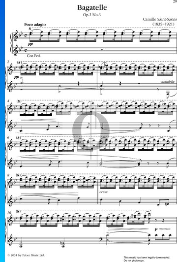 Bagatelle, Op. 3 Nr. 3 Musik-Noten