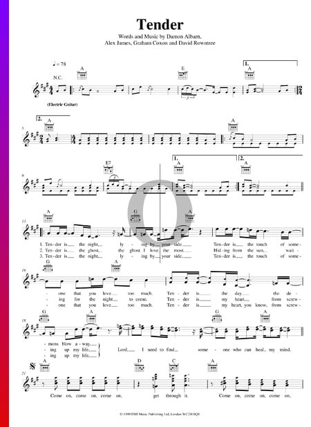 Tender Sheet Music
