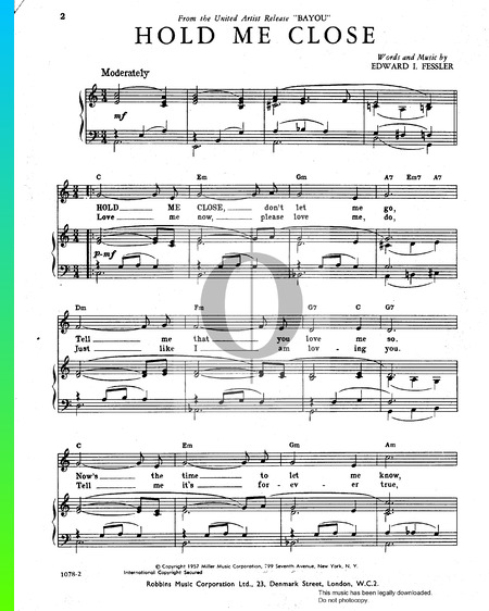 Hold Me Close Sheet Music