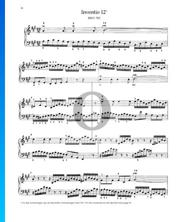 Invention 12, BWV 783 Partitura