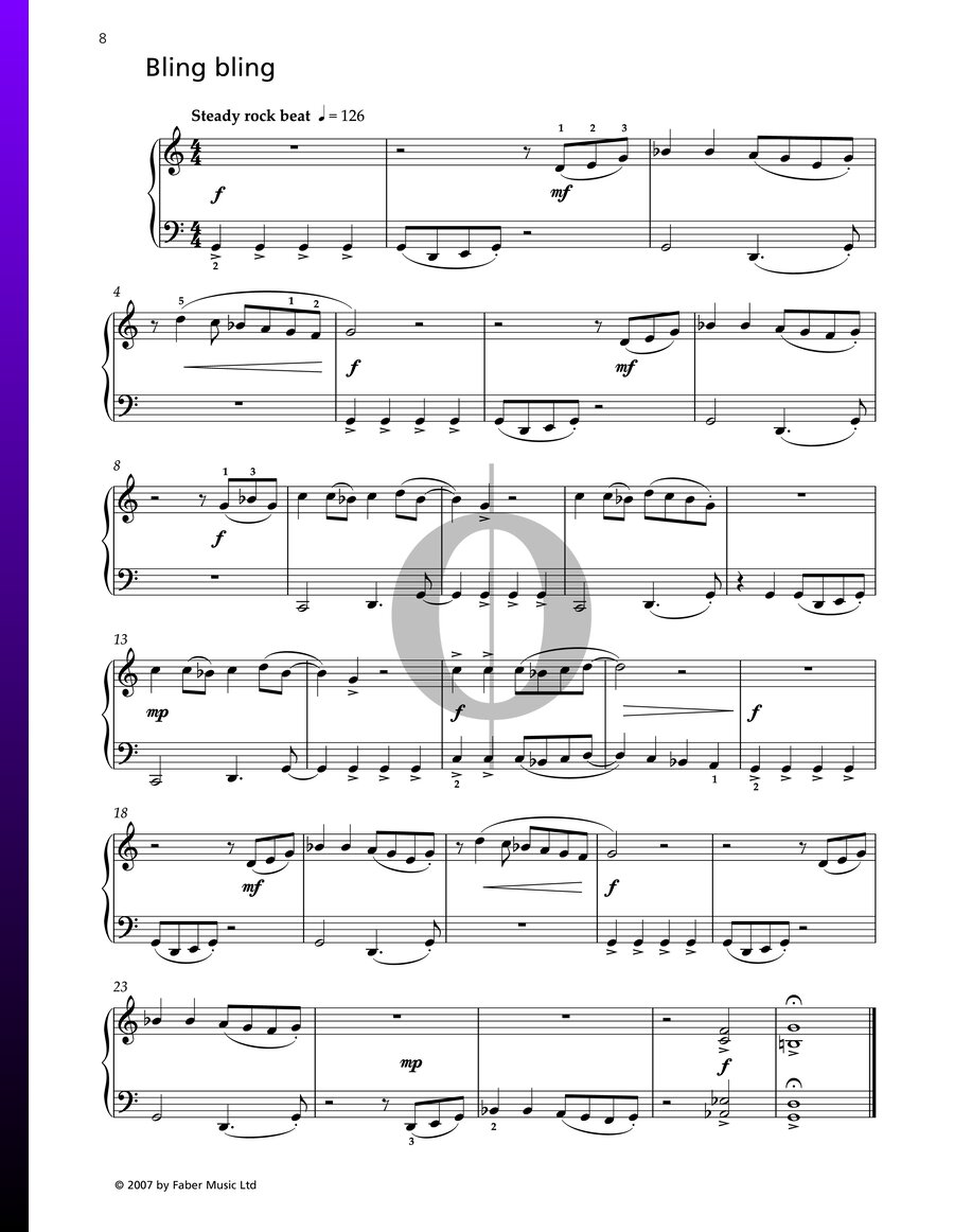 Bling Bling (Pam Wedgwood) Piano Sheet Music - OKTAV