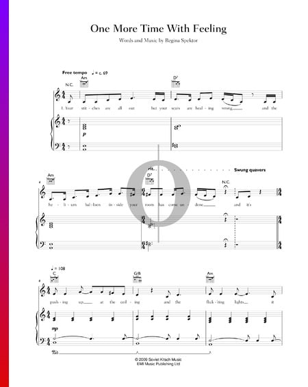 One More Time With Feeling Musik-Noten