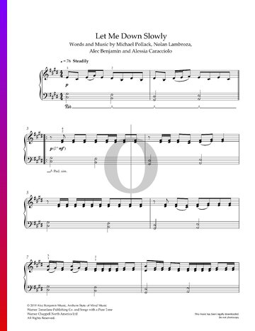 Let Me Down Slowly Sheet Music