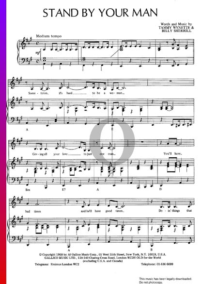 Stand By Your Man Sheet Music