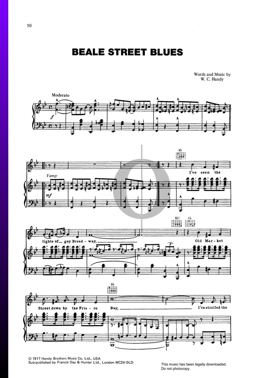 Beale Street Blues (W. C. Handy) Piano Sheet Music - OKTAV
