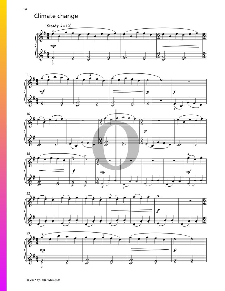 Climate Change (pam Wedgwood) Piano Sheet Music - Oktav