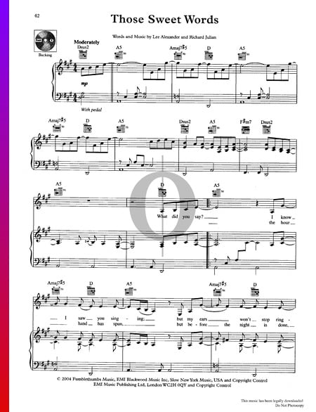 Those Sweet Words Musik-Noten