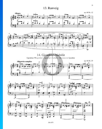 Gjendines badnlat (Gjendines Wiegenlied), Op. 66 Nr. 19 Musik-Noten