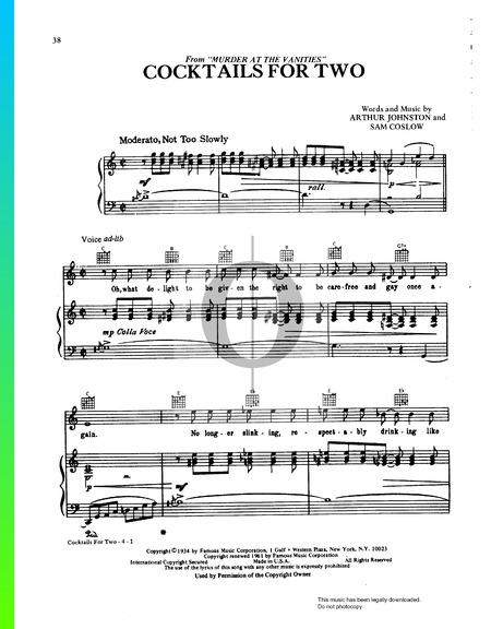 Cocktails For Two Sheet Music