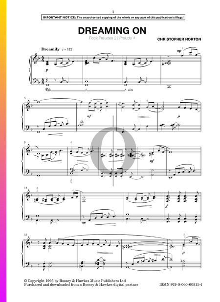 Rock Preludes 2: No. 4 Dreaming On Sheet Music