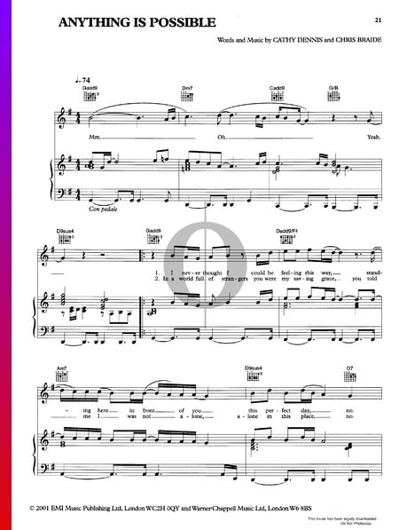 Anything Is Possible Musik-Noten