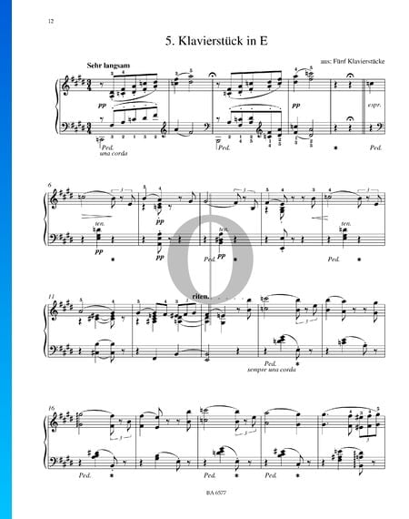Piano Piece in E Major, S. 192 Sheet Music