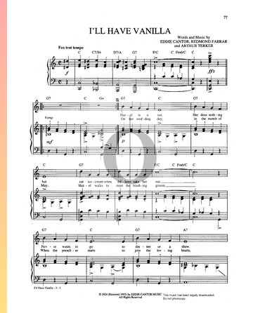 I'll Have Vanilla Musik-Noten