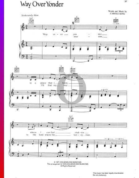 Way Over Yonder Sheet Music