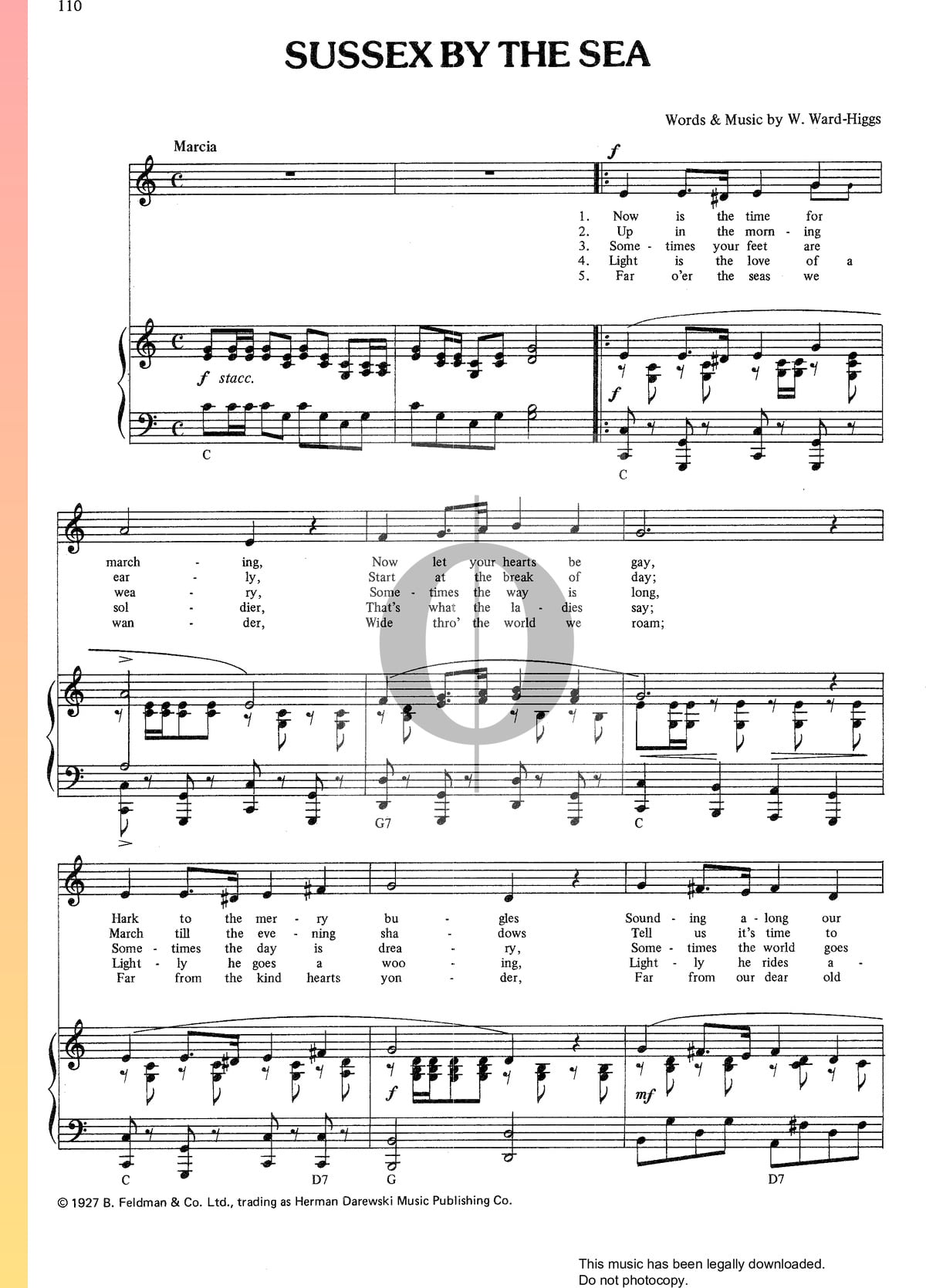 Sussex By The Sea Sheet Music (Piano, Voice) - OKTAV