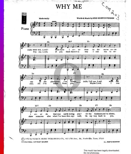 Why Me Partitura