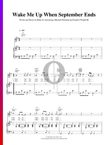 Wake Me Up When September Ends Sheet Music