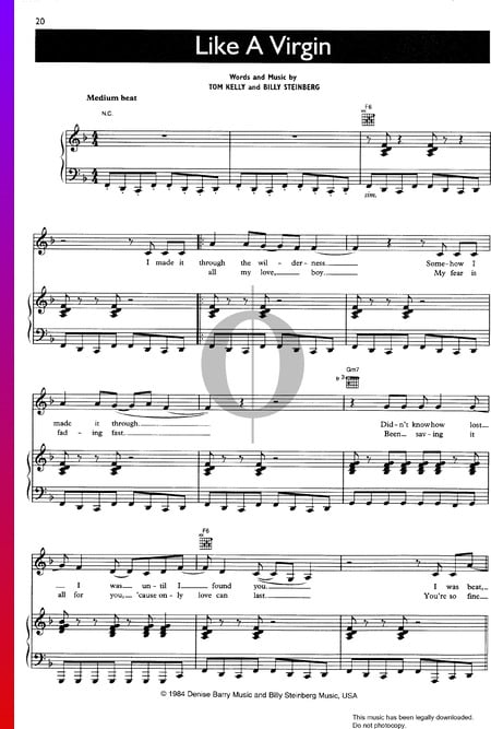 Like A Virgin Musik-Noten