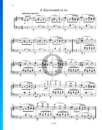 Klavierstück in As, S. 189a Musik-Noten