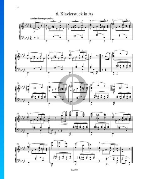 Pièce pour Piano en La bémol Majeur, S. 189a Partition
