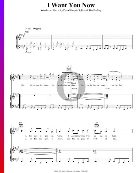 I Want You Now Sheet Music