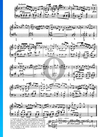 Sonata No. 1, Wq 48: 2. Andante Sheet Music