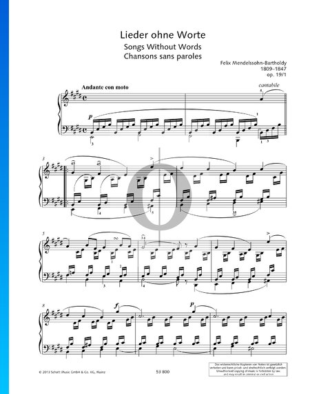 Romance Sans Paroles, Op. 19 No. 1