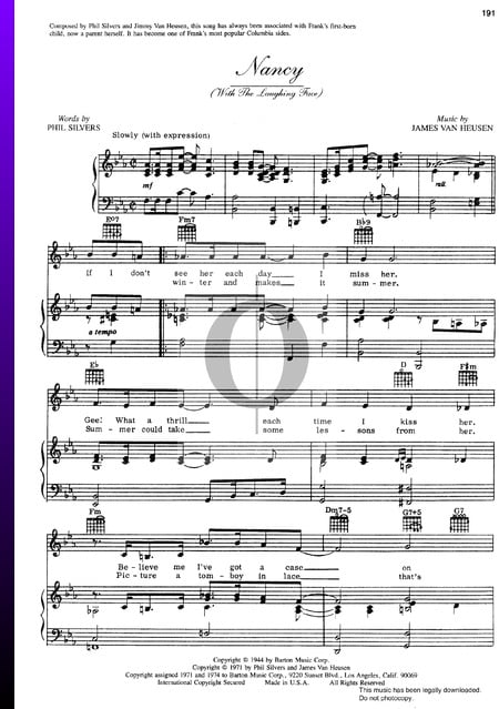 Nancy (With The Laughing Face) Sheet Music