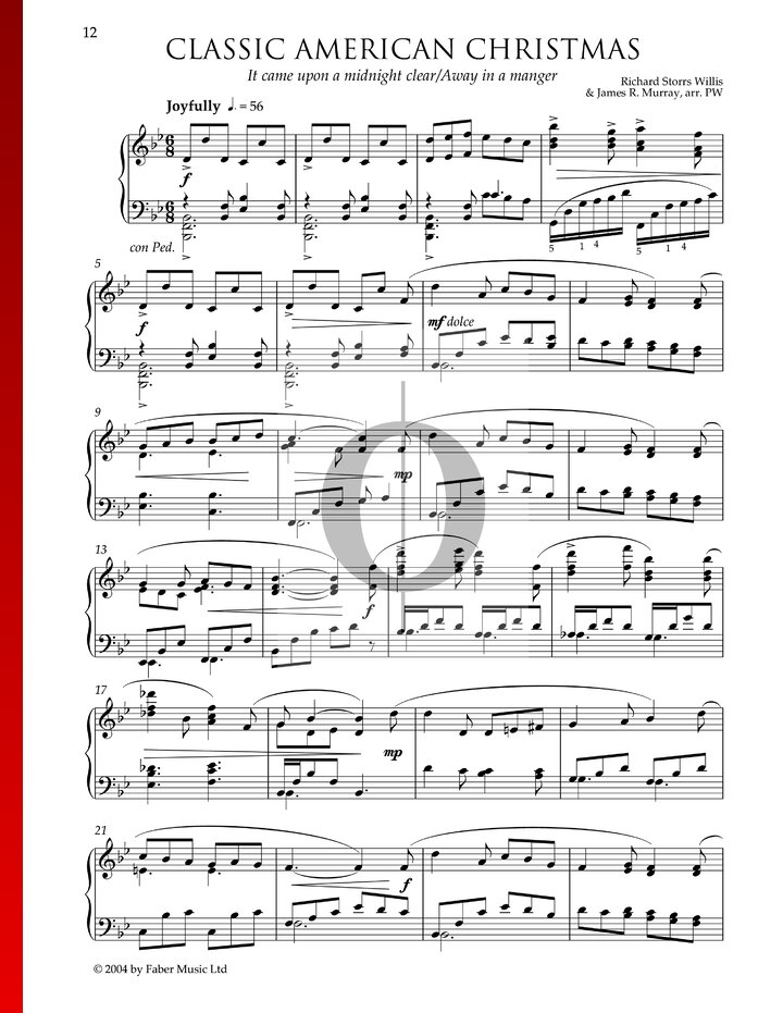 Classic American Christmas (richard Storrs Willis, James Murray) Piano 