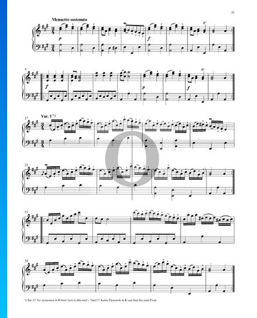 Sonata in D Major, WoO 47 No. 3: 2. Menuetto sostenuto Spartito