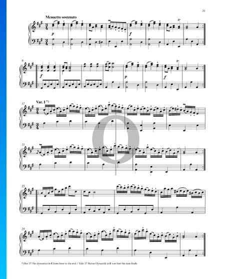 Sonate en Ré Majeur, WoO 47 No. 3: 2. Menuetto sostenuto