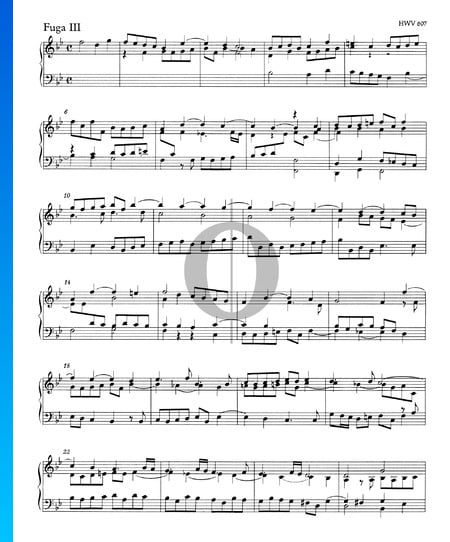 Fugue B-Dur, HWV 607 Musik-Noten