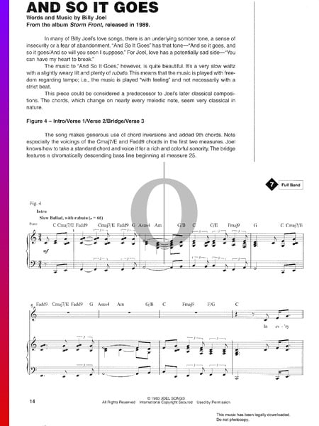 And So It Goes Sheet Music