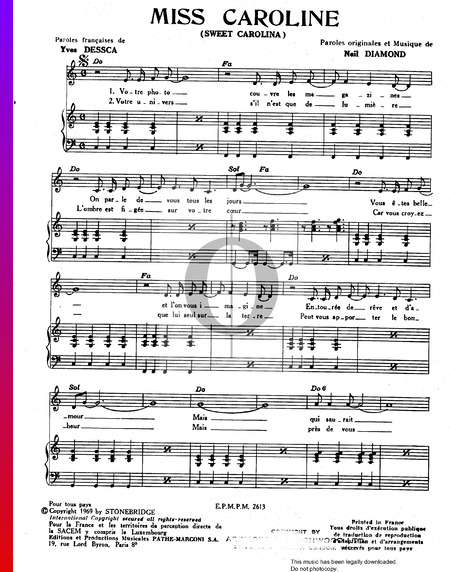 Sweet Caroline Sheet Music