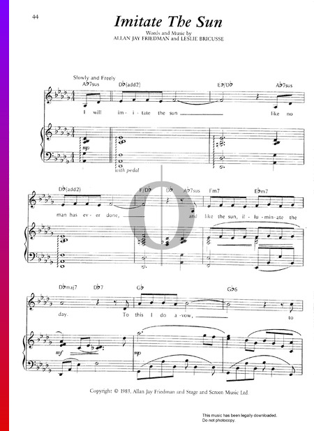 Imitate The Sun Musik-Noten