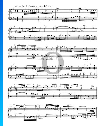 Goldberg Variationen, BWV 988: Variatio 16. Ouverture. a 1 Clav. Musik-Noten