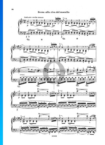Symphonie Nr. 6 in F-Dur, Op. 68 (Pastorale): 2. Andante molto mosso (Szene am Bach) Musik-Noten