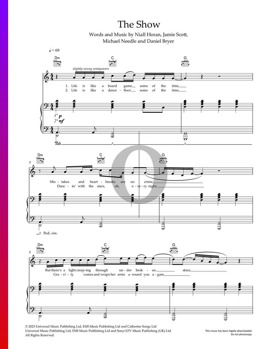 The Show » Niall Horan Partitions de piano OKTAV