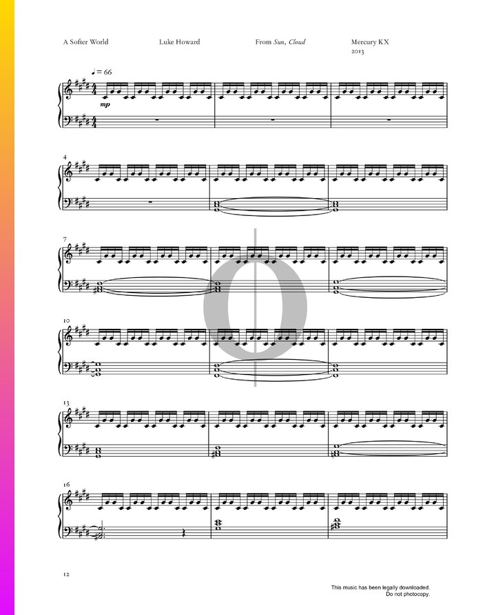 A Softer World (Luke Howard) Piano Sheet Music OKTAV