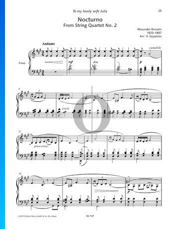String Quartet No. 2: Nocturno Sheet Music
