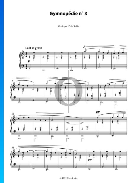 ▷ Partition Gymnopédie N°1 » Erik Satie (Piano solo) - OKTAV