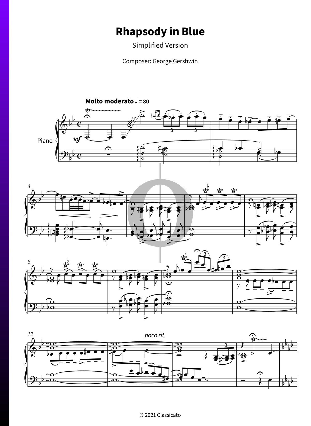 Rhapsody In Blue George Gershwin Piano Sheet Music OKTAV