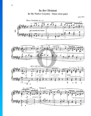 Lyric Pieces, Op. 43 No. 3: In my native country Partitura