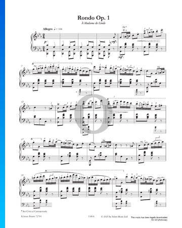 Rondo in C Minor, Op. 1 Sheet Music