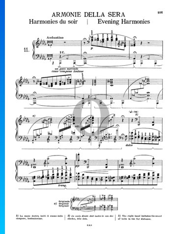 Transzendentale Etüde, Nr. 11 S.139 (Harmonies du soir) Musik-Noten
