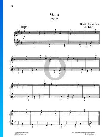 Game, Op. 39 No. 5 Partitura