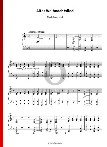Altes Weihnachtslied Musik-Noten