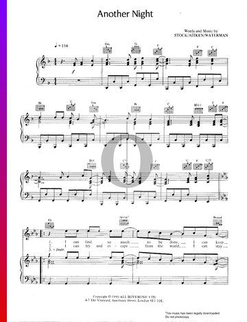 Another Night Sheet Music