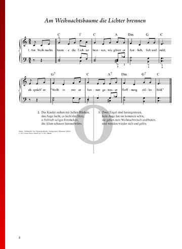 Am Weihnachtsbaume die Lichter brennen Musik-Noten